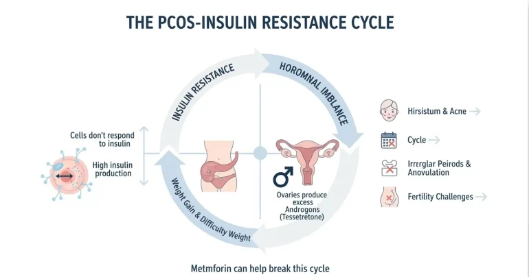 PCOS Insulin resistance cycle
