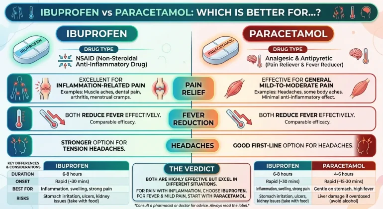 What's the Difference Between Ibuprofen and Paracetamol?