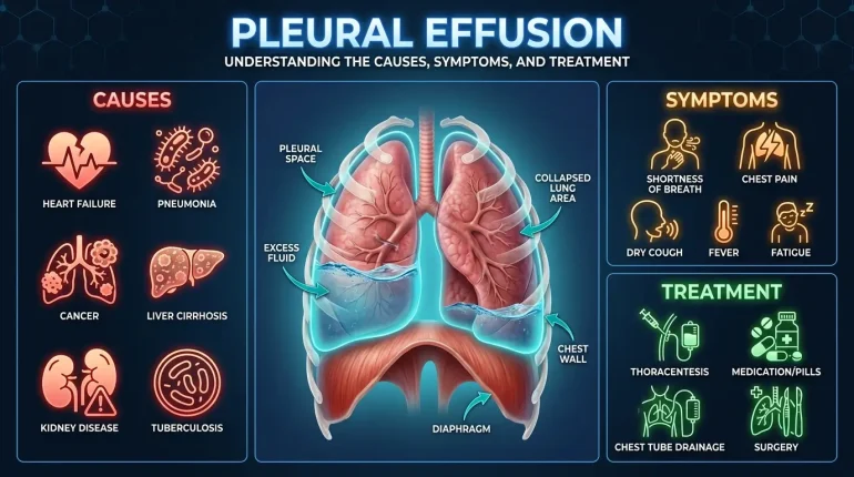 pleural effusion fluid in lungs causes symptoms treatment